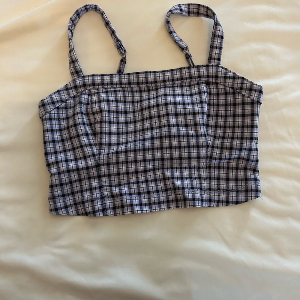 Purple Plaid Crop Top